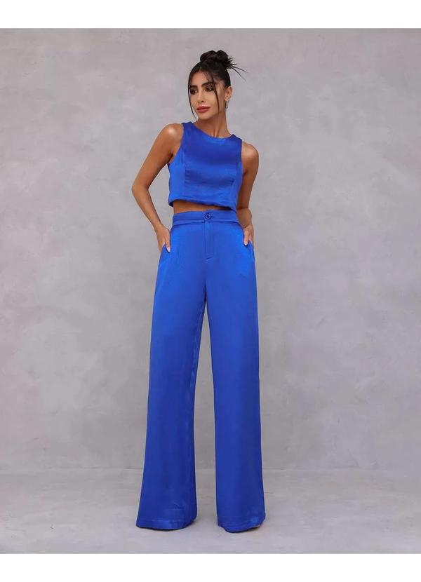 Dot Clothing - Conjunto Dot Clothing Calca Acetinado Azul Azul 2