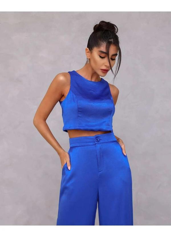 Dot Clothing - Conjunto Dot Clothing Calca Acetinado Azul Azul 5