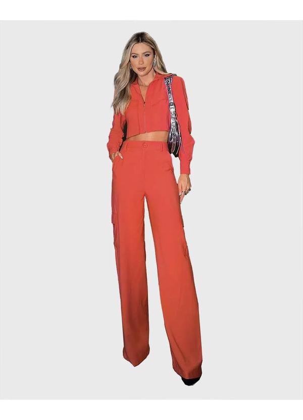 Dot Clothing - Conjunto Dot Clothing Pantalona Telha Laranja