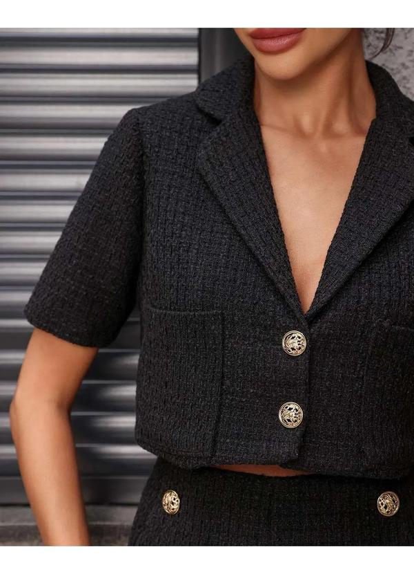 Dot Clothing - Conjunto Dot Clothing Tweed Preto Preto 4