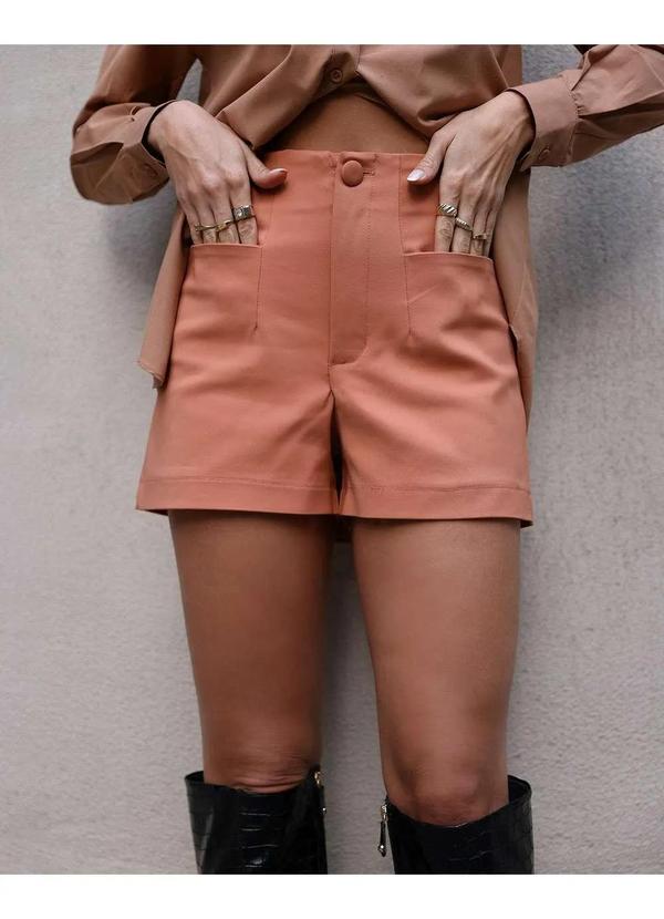Dot Clothing - Shorts Dot Clothing Alfaiataria Caramelo Marrom 1