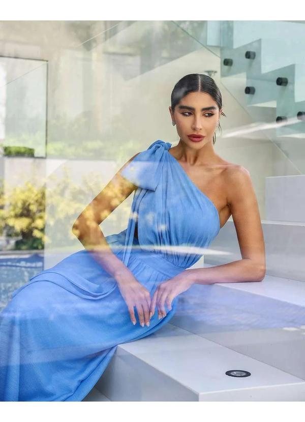 Dot Clothing - Vestido Dot Clothing Longo com Top Azul Claro Azul 7