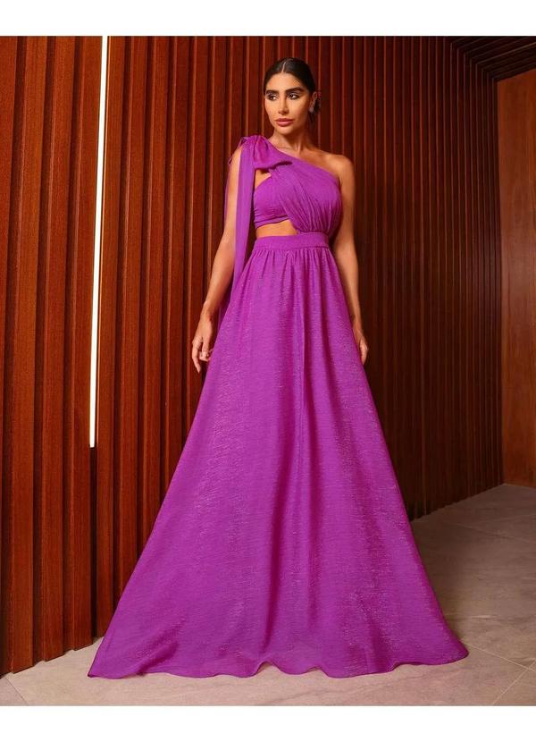 Dot Clothing - Vestido Dot Clothing Longo com Top Fucsia Rosa