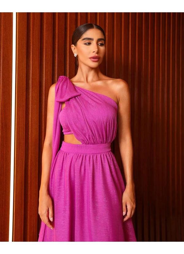 Dot Clothing - Vestido Dot Clothing Longo com Top Pink Rosa 4