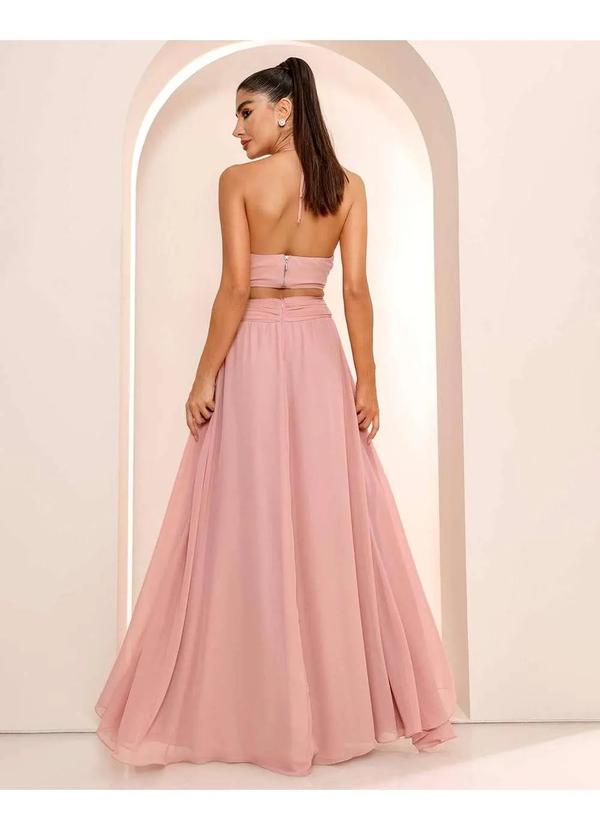 Dot Clothing - Vestido Dot Clothing Longo Fivela Rose Rosa 2