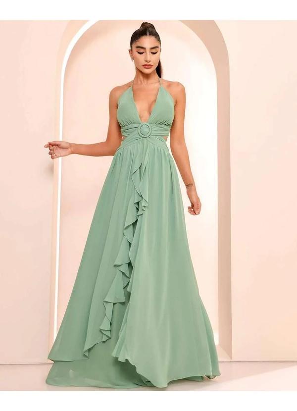 Dot Clothing - Vestido Dot Clothing Longo Fivela Verde Verde