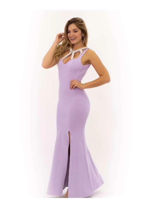 Miss Misses - Vestido Miss Misses Detalhe Perola Lilas Rosa