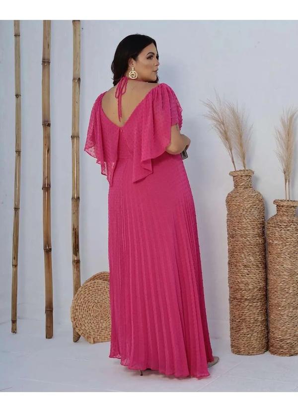 Cappuccino - Vestido Cappuccino Longo com Manga Rosa Rosa 2