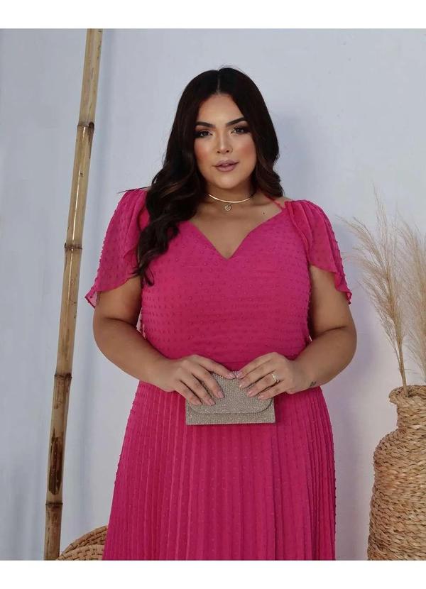 Cappuccino - Vestido Cappuccino Longo com Manga Rosa Rosa 3