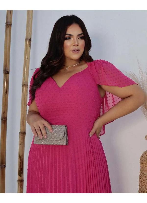 Cappuccino - Vestido Cappuccino Longo com Manga Rosa Rosa 4