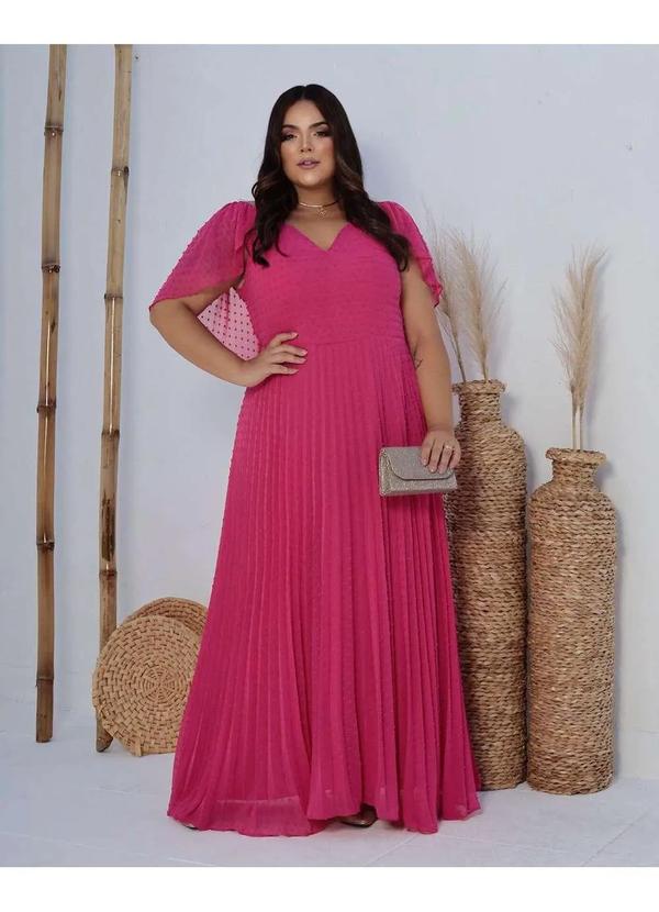 Cappuccino - Vestido Cappuccino Longo com Manga Rosa Rosa 5