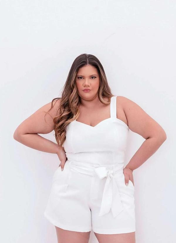 Predilects Plus - Top Plus Size Alfaiataria Ana Maya Branco