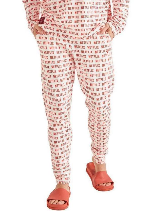 Reserva - Calça Pijama Full Print Netflix Reserva Branco