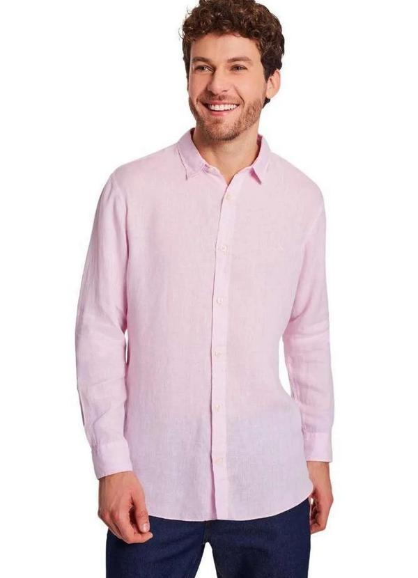 Reserva - Camisa Pf Ml Linho Praia Reserva Rosa Claro