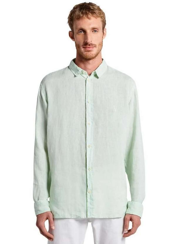 Reserva - Camisa Pf Ml Linho Reserva Verde Claro