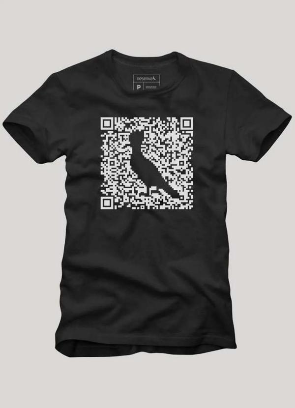 Reserva - Camiseta Básica Greenk Qr Code Leve Conforto Reserva Preto