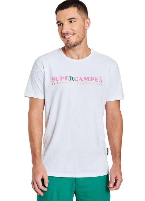 Reserva - Camiseta Estampada Estrela Super Campeã Reserva Branco
