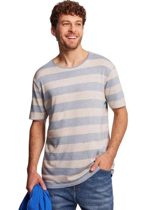 Reserva - Camiseta Mc Malhão Linho Listrado Breeze Reserva Azul Royal