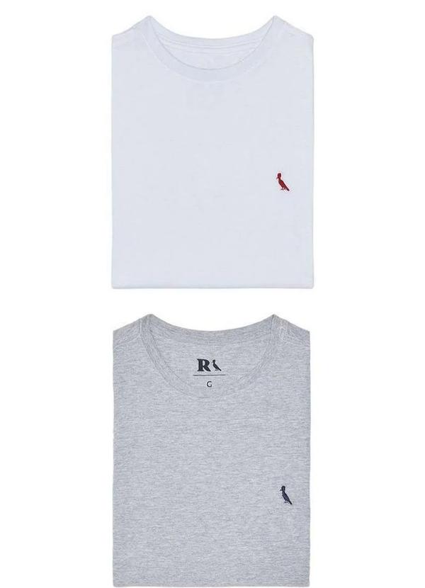 Reserva - Kit 2 Camisetas Básicas Brasa e Gota Pica Pau Reserva Branco/Cinza