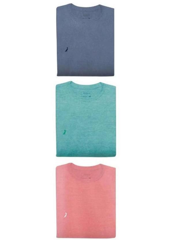 Reserva - Kit 3 Camisetas Estonadas Pica Pau Bordado Reserva Vermelho/Verde/Azul