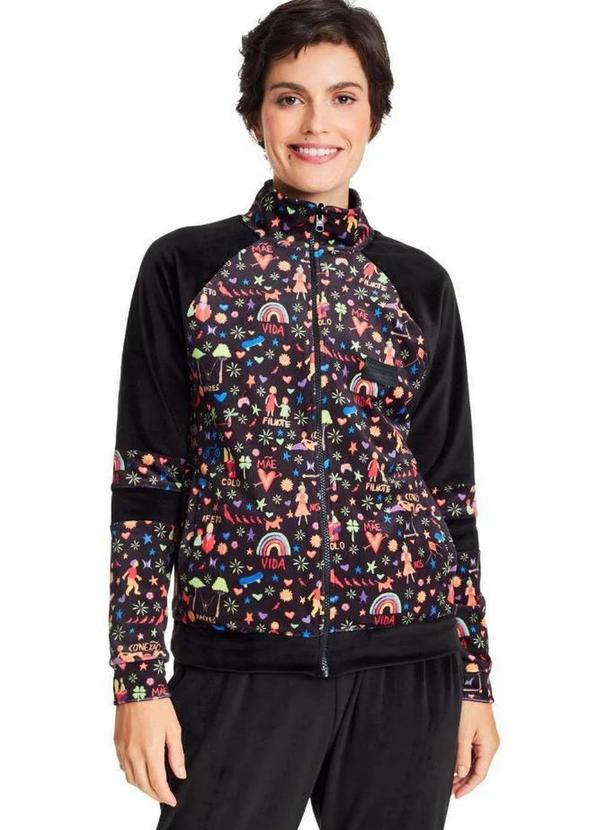 Reserva - Casaco Dupla Face Mães Estampa Raízes Reserva Preto