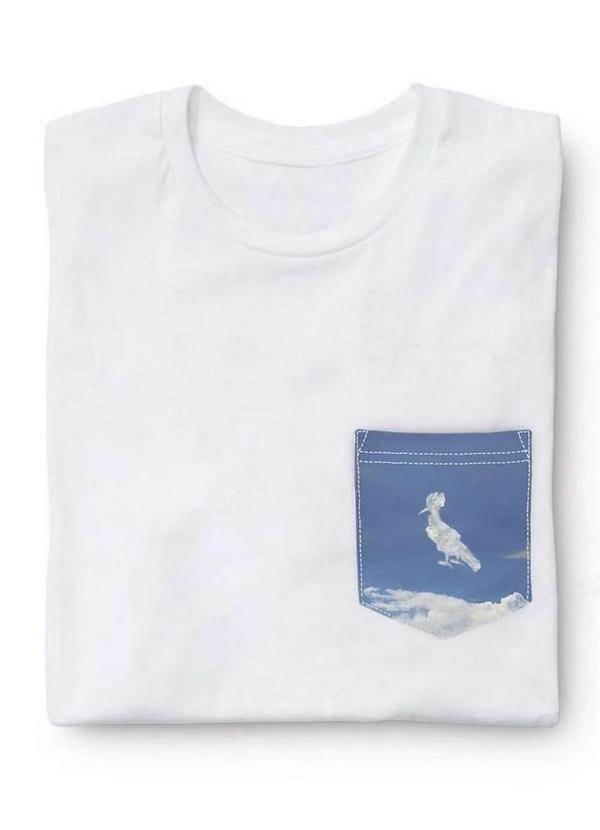 Reserva Mini - Camiseta Infantil Bolso Sb Pica Pau Nuvem Reserva Mini Branco 2