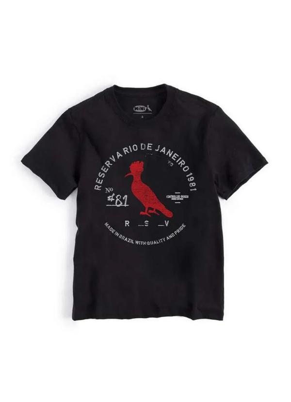 Reserva Mini - Camiseta Infantil Carimbo Gaze Conforto Reserva Mini Preto