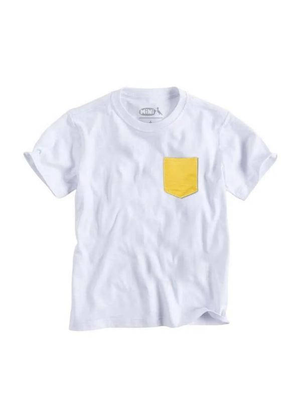 Reserva Mini - Camiseta Malha Br Bolso Amarelo Reserva Mini Branco