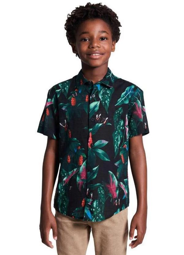 Reserva Mini - Camisa Manga Curta Fullprint Sonho Verão Reserva Mini Preto
