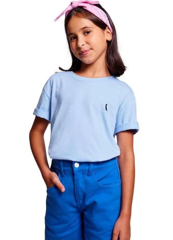 Reserva Mini - Camiseta Algodão Pica Pau Lisa Gola Careca Reserva Mini Azul Claro