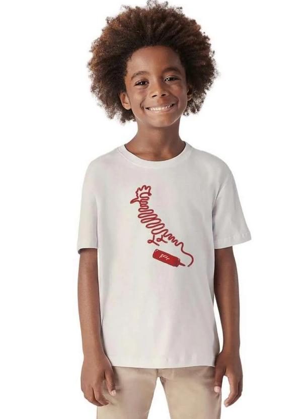 Reserva Mini - Camiseta Estampada Pica Pau Ketchup Reserva Mini Branco