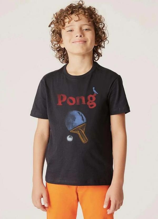 Reserva Mini - Camiseta Estampada Pong Mini Reserva Mini Preto