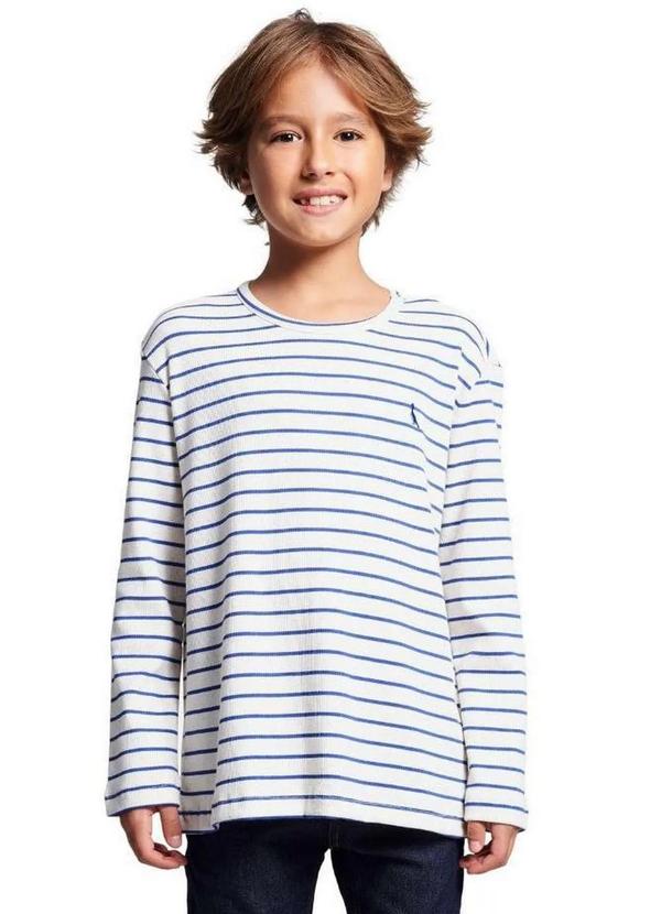 Reserva Mini - Camiseta Manga Longa Faixas Navy Color Reserva Mini Azul Royal