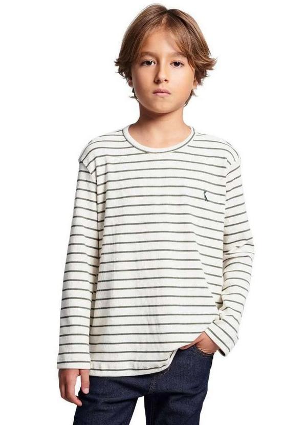 Reserva Mini - Camiseta Manga Longa Faixas Navy Color Reserva Mini Verde Bandeira