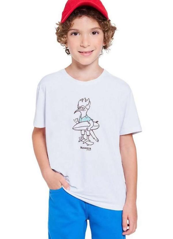 Reserva Mini - Camiseta Mc Uv Pica Pau Surfista Reserva Mini Branco