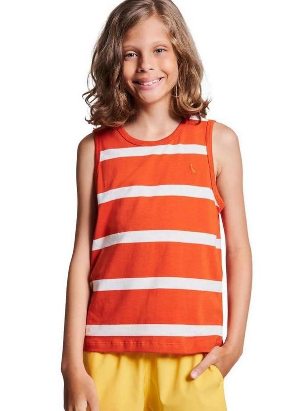 Reserva Mini - Regata Faixa Grossa Pica Pau Reserva Mini Laranja Queimado