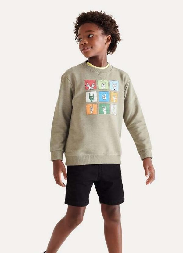 Reserva Mini - Casaco Sm Moletom Silk Rock Hands Reserva Mini Militar