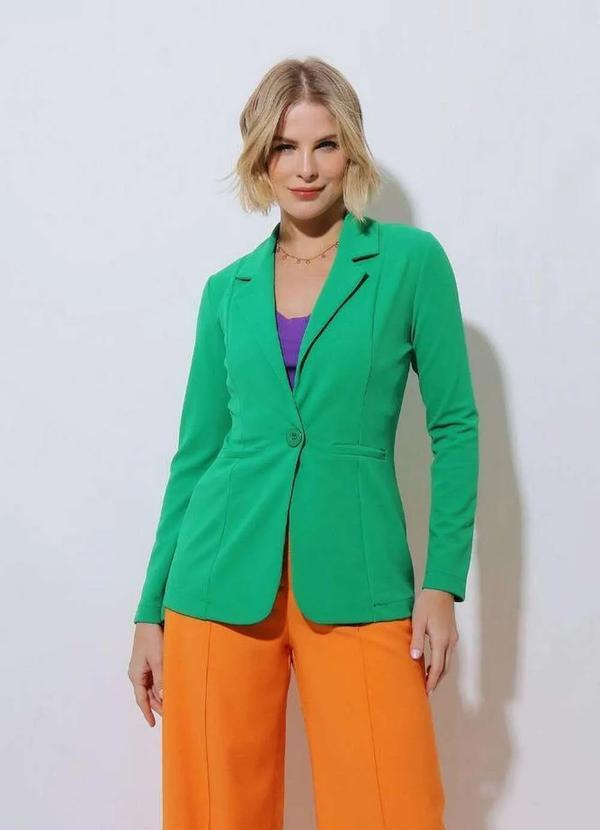 Eight Brand - Blazer Boyfriend Eight Brand Acinturado Feminino Verde Bandeira