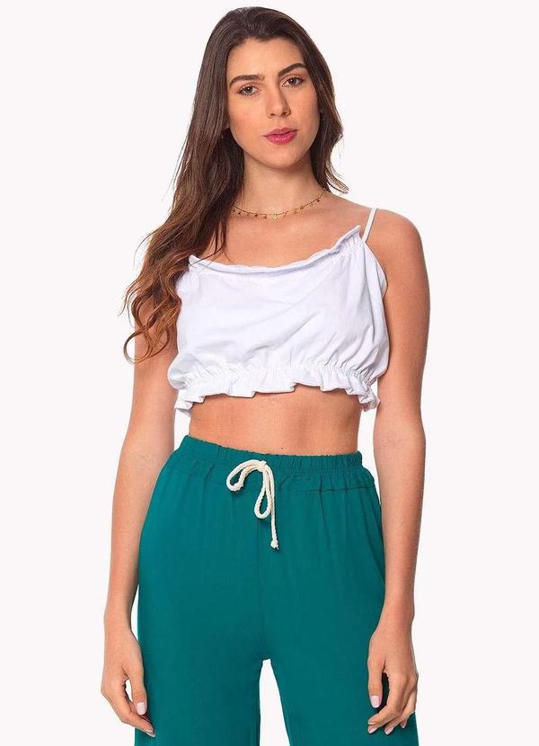 Daniela Cristina - Camiseta Cropped com Torcao Daniela Cristina 256dc10043 Rosa Branco