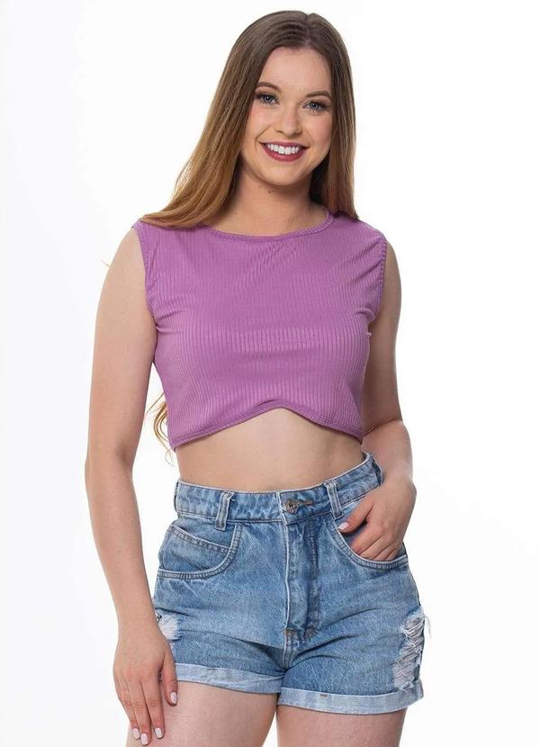 Zipituka - Cropped Canelado Regata Zipituka 972 Roxo Roxo