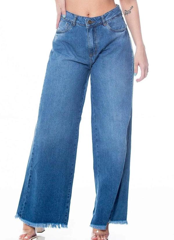 Mucs - Calca Jeans Feminina Pantalona Mucs 8113 Azul Azul