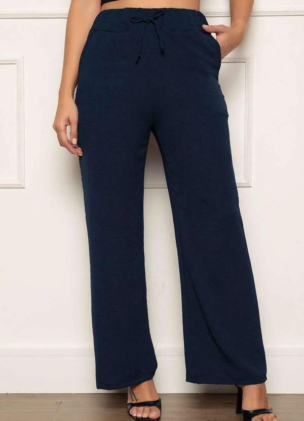 Zipituka - Calca Pantalona Duna Amarracao Bolsos Azul Azul