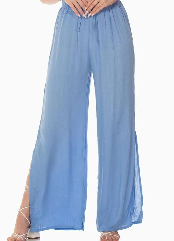 Zipituka - Calca Pantalona Viscose Fenda Zipituka 936 Azul Claro Azul