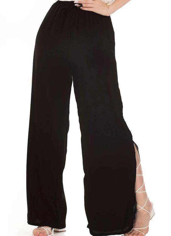 Zipituka - Calca Pantalona Viscose Fenda Zipituka 936 Preto Preto