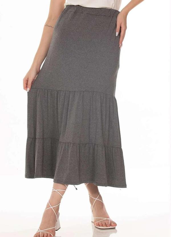 Zipituka - Saia Midi Malha Babados Zipituka 975 Cinza Cinza