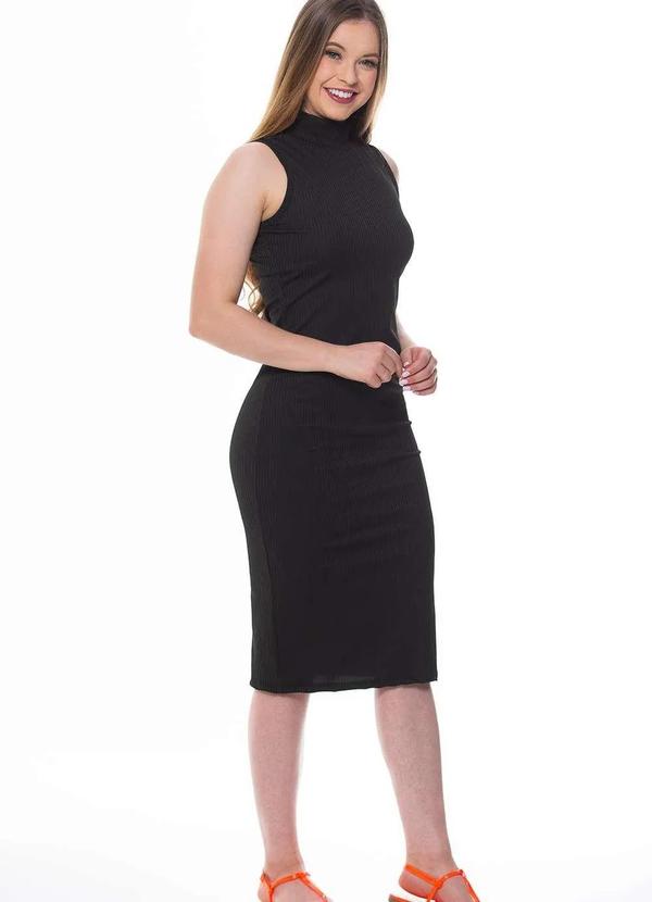 Zipituka - Vestido Canelado Regata Gola Alta Zipituka 974 Preto Preto 3