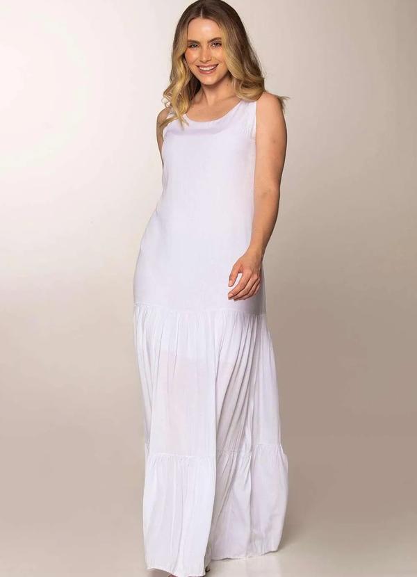 Zipituka - Vestido Longo Babados Zipituka 986 Branco Branco