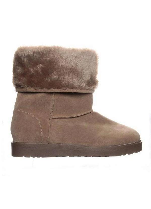 Damannu Shoes - Bota Marrom Forrada com Pelos Bege