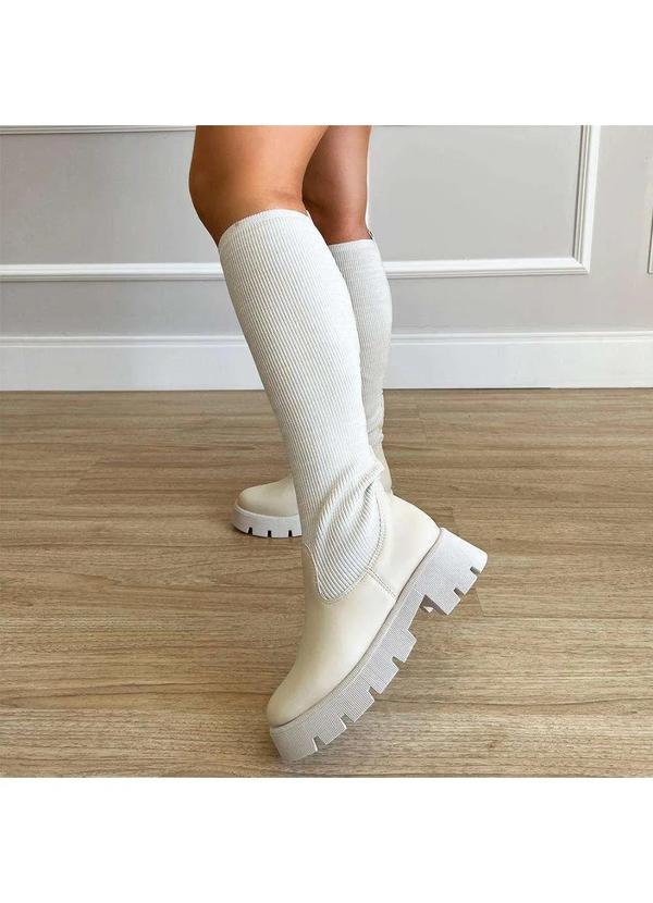 Damannu Shoes - Bota Meia Margaret Off White Off White