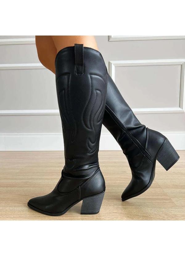 Damannu Shoes - Bota Western Annika Preto Preto